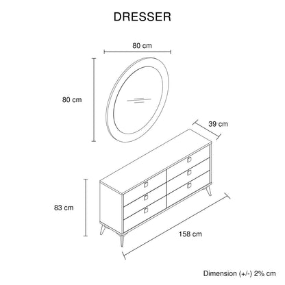 Queen 4 Pcs Bedroom Suite with Dresser Fabric Upholstery MDF Combination of Champagne and Black Colour