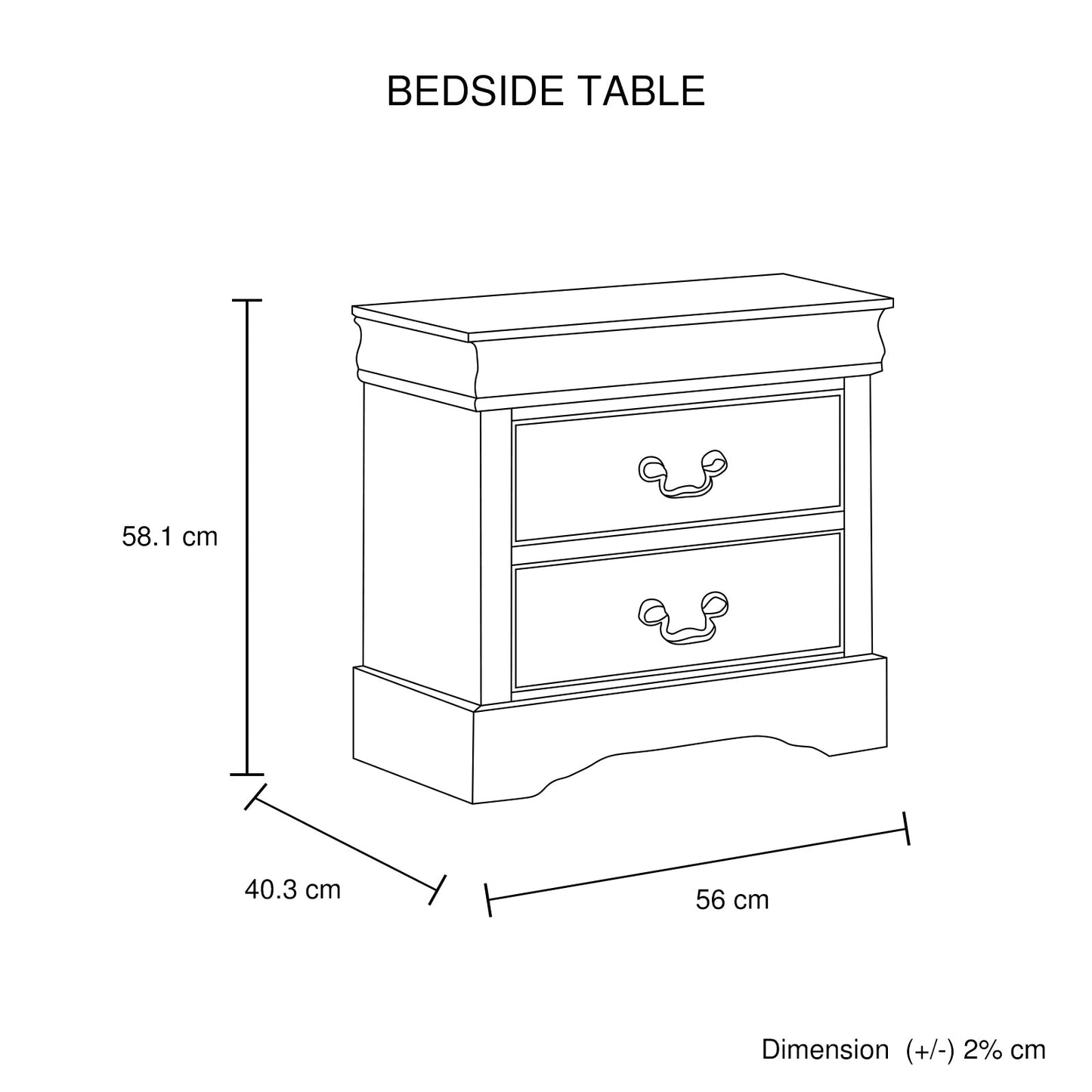 5 Pieces Bedroom Suite in Solid Wood & MDF Queen Size Grey Colour Bed, Bedside Table, Dresser & Tallboy