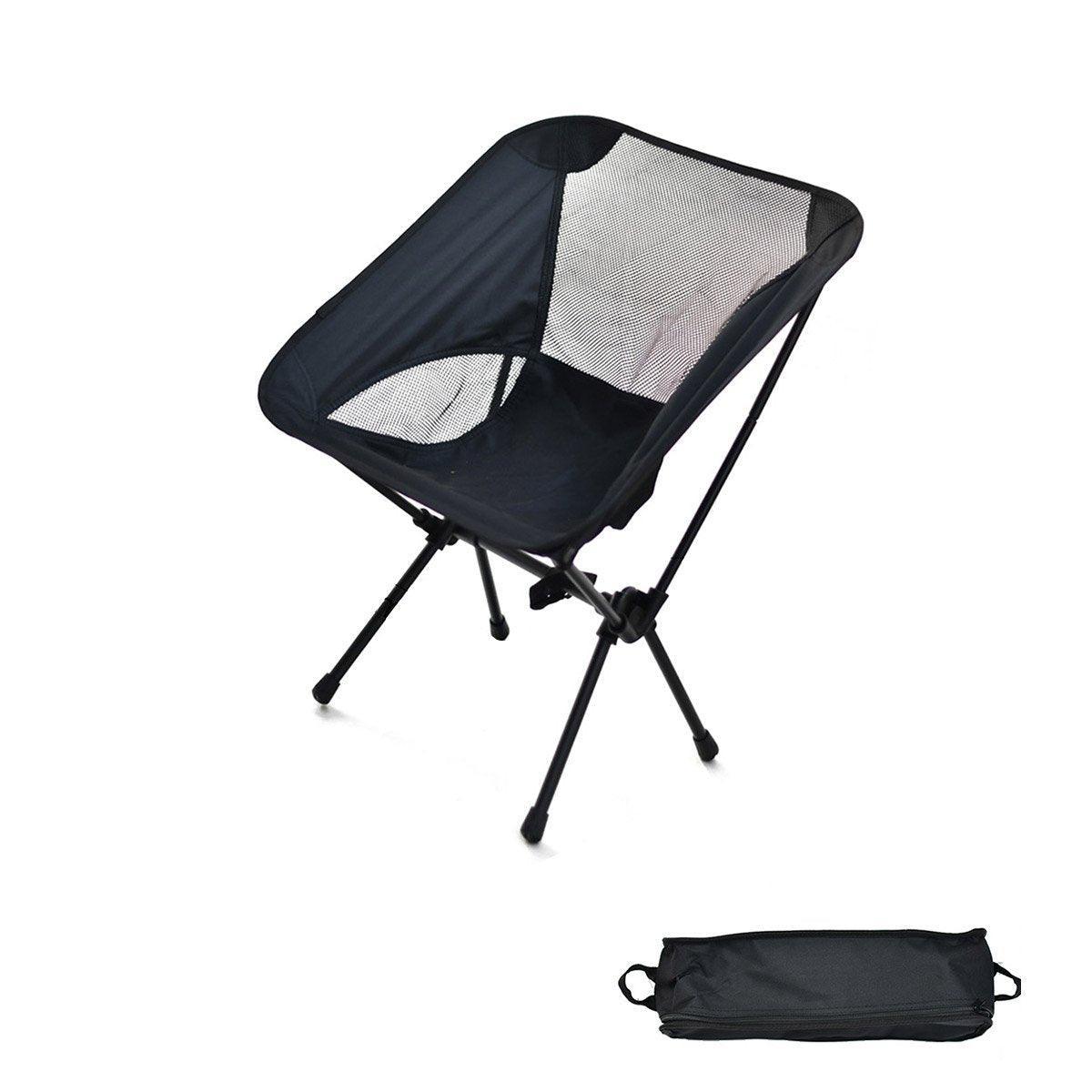 Outdoor Portable Lightweight Folding Camping Chair High Back Fishing Chair - White