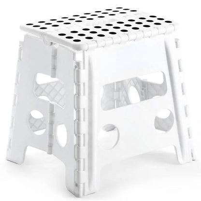 Portable Folding Plastic Stool Lightweight Collapsible Chair for Outdoor Travel - Blue