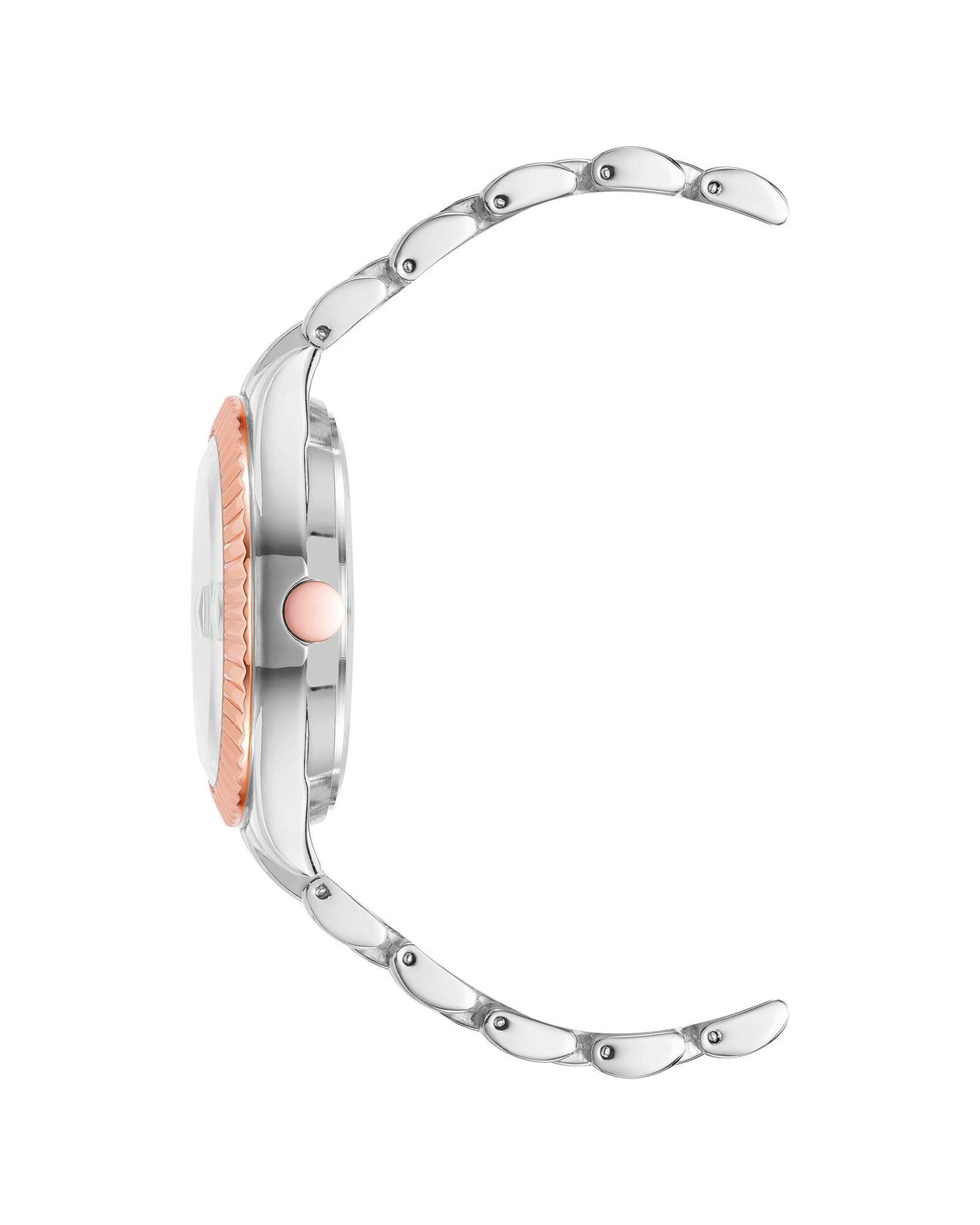 Bicolor Day and Date Analog Quartz Watch One Size Women
