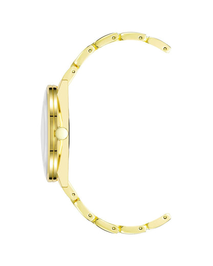 Gold Metal Classic Quartz Watch One Size Women