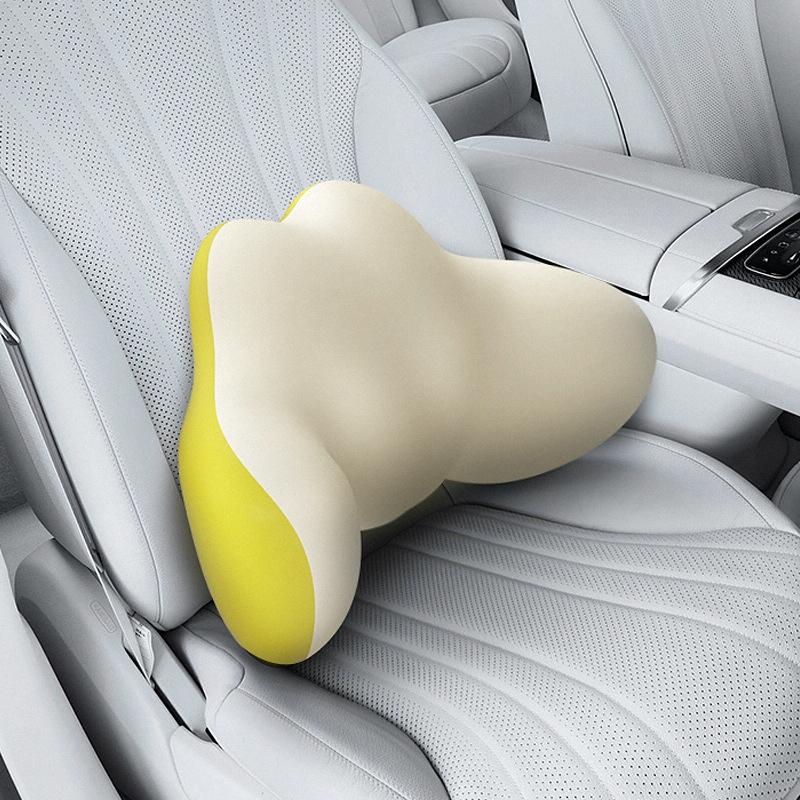 Multi-Function Lumbar Massager Hot Waist Massage Pillow Gray - Plug-In Model Yellow