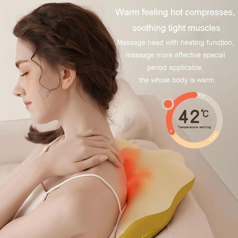 Multi-Function Lumbar Massager Hot Waist Massage Pillow Gray - Plug-In Model Yellow