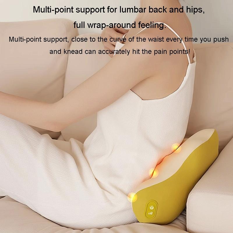 Multi-Function Lumbar Massager Hot Waist Massage Pillow Gray - Charging Model Gray