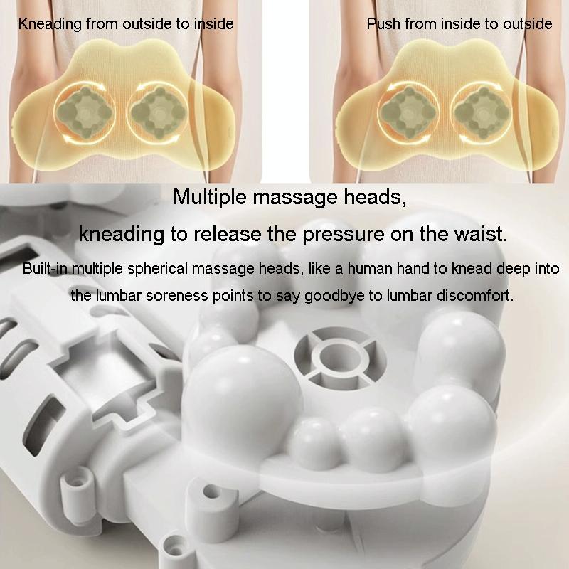 Multi-Function Lumbar Massager Hot Waist Massage Pillow Gray - Charging Model Gray