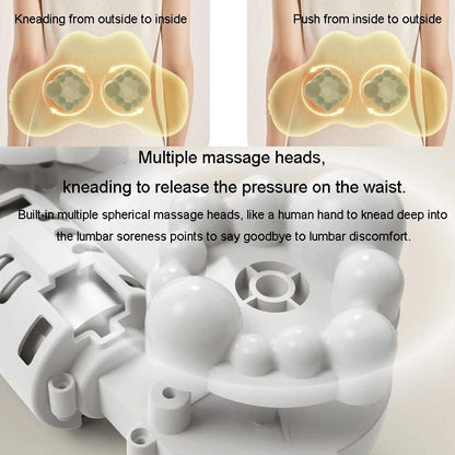 Multi-Function Lumbar Massager Hot Waist Massage Pillow Gray - Charging Model Gray
