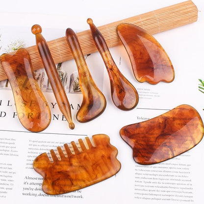 Facial Tendon Stick For Massage And Acupuncture Amber Comb
