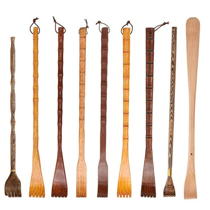 Long Handle Bamboo Back Scratcher Natural Wood Massage Tool