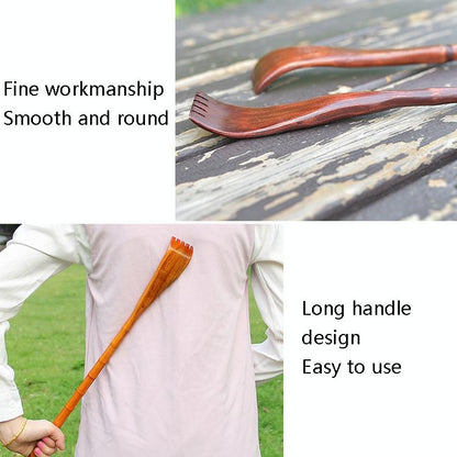Long Handle Wooden Back Scratcher Dual-Use Massage Scratcher