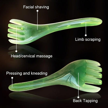 Stress-Reducing Massage Comb 5 Claws Meridian Therapy - Green