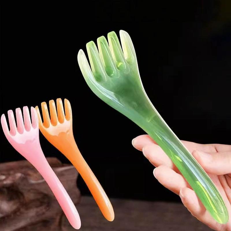 Stress-Reducing Massage Comb 5 Claws Meridian Therapy - Green