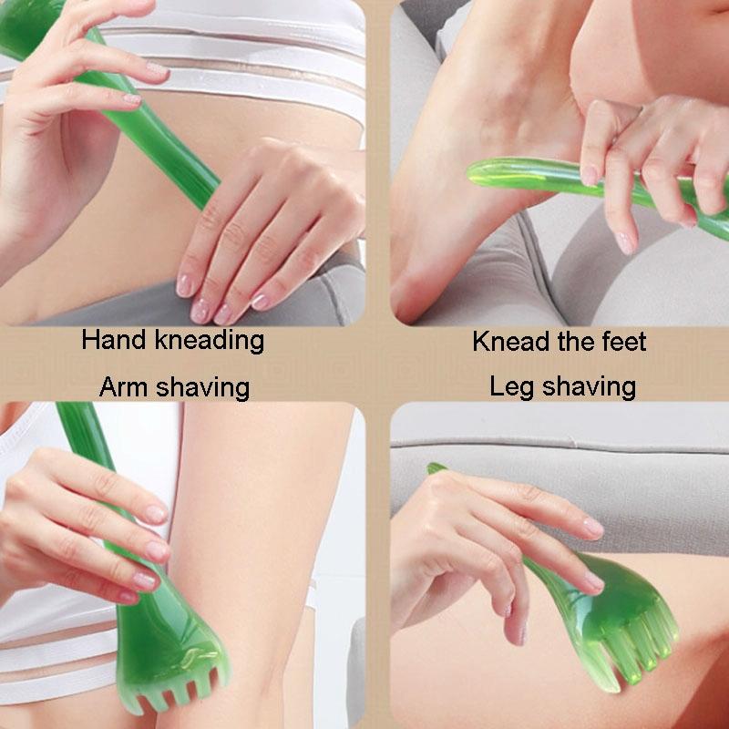 Stress-Reducing Massage Comb 5 Claws Meridian Therapy - Green