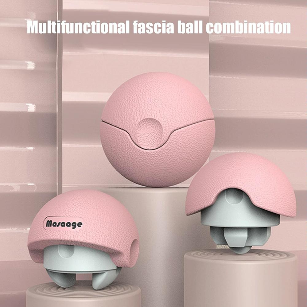 3-In-1 Fitness Yoga Massage Ball Cervical Meridian Massager - Pink