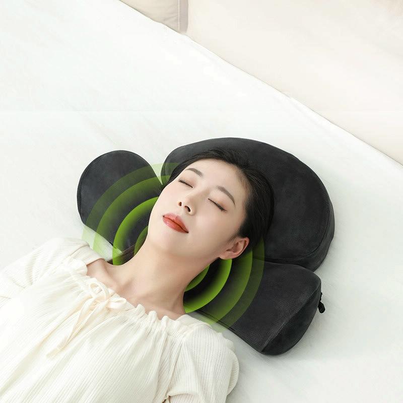 Deep Gray 3D Memory Foam Massage Pillow With Heating
