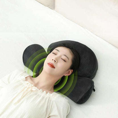 Deep Gray 3D Memory Foam Massage Pillow With Heating