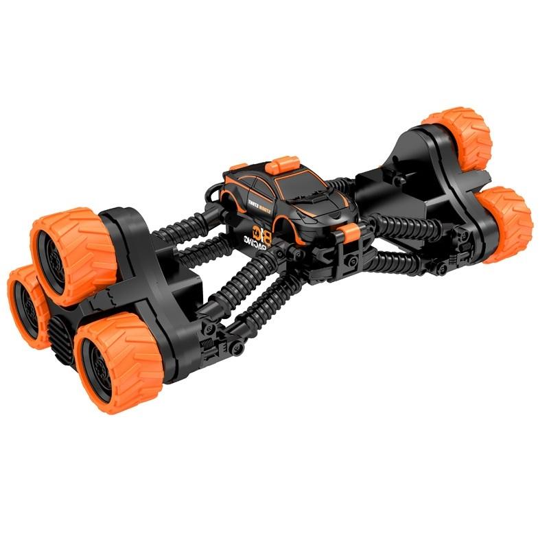 Telescopic Deformation Rc Stunt Car - Off-road Tumbling Climber - Black Orange