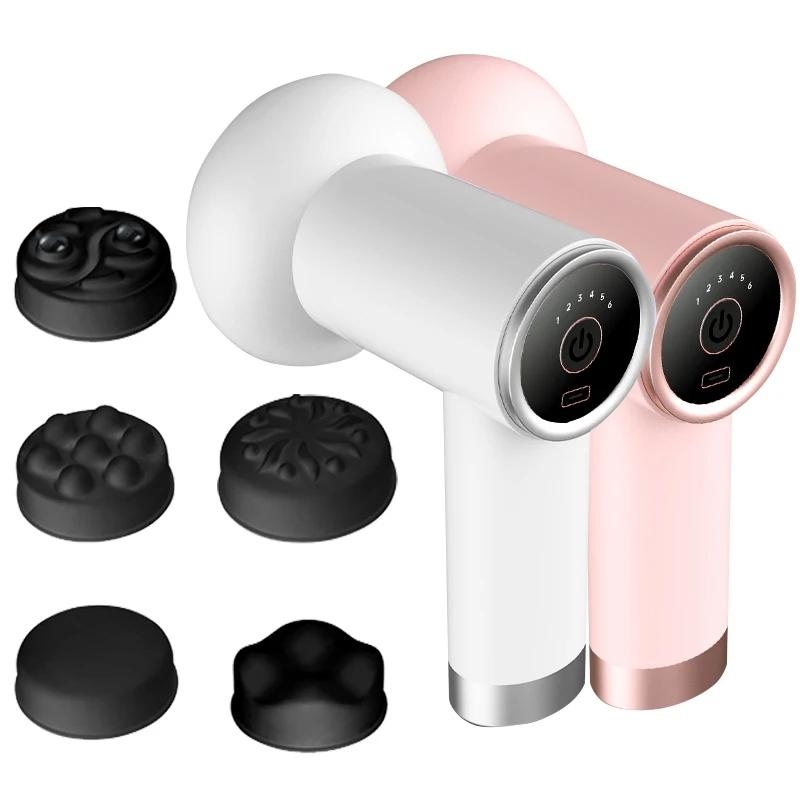 5-Head Handheld Massage Gun For Fat Pushing - Pink