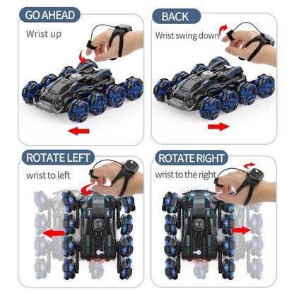 Stunt Drift Remote Control Car - Dual Control Eight Wheels - Blue