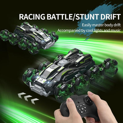 Stunt Drift Remote Control Car - Dual Control Eight Wheels - Blue