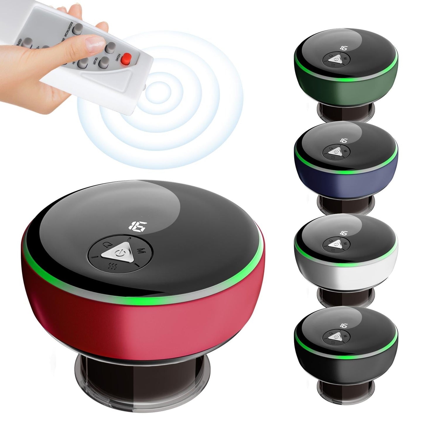 Smart Cupper With Light: Electric Heated Scraping Massage Tool - Red