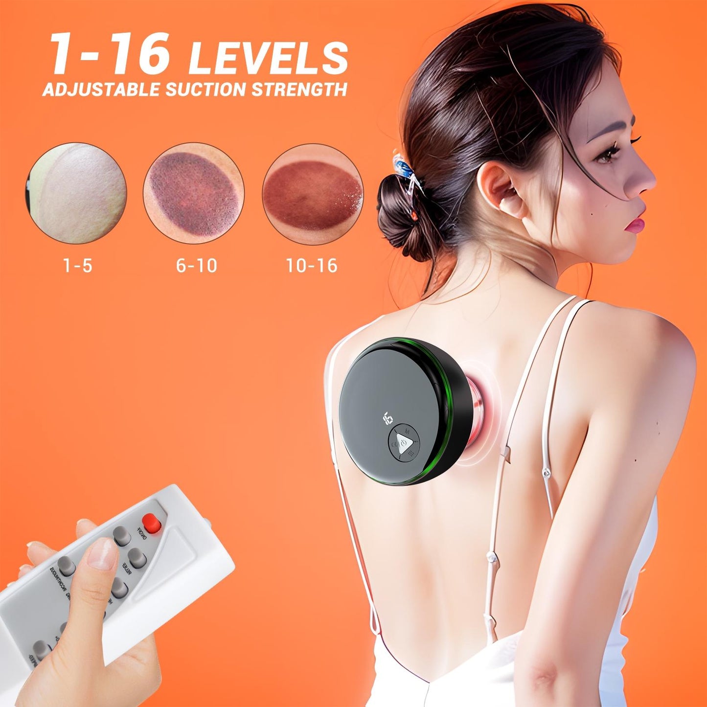 Smart Cupper With Light: Electric Heated Scraping Massage Tool - Red