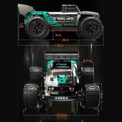 Off-road Remote Control Car - Electric 4wd Alloy Bigfoot - Green