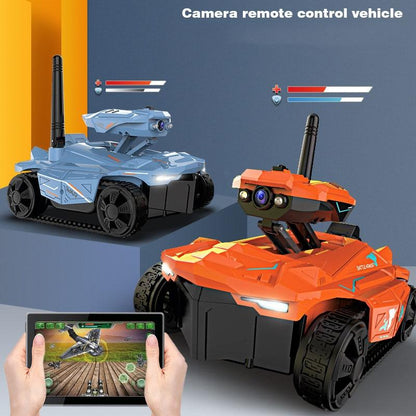 720p Hd Camera Rc Car with Real-time Surveillance and Remote Control - Tank Design - Blue