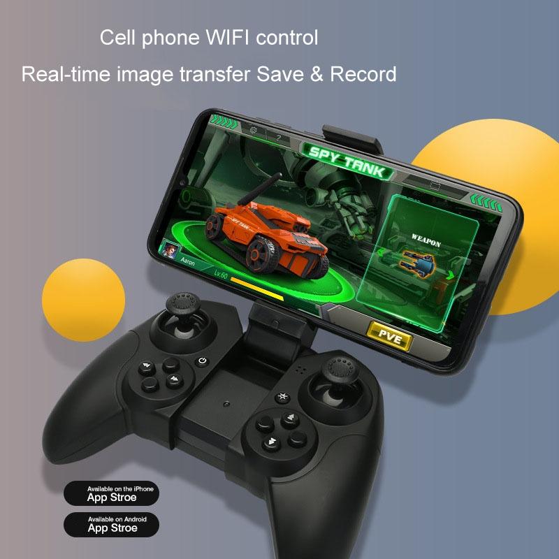 720p Hd Camera Rc Car with Real-time Surveillance and Remote Control - Tank Design - Blue