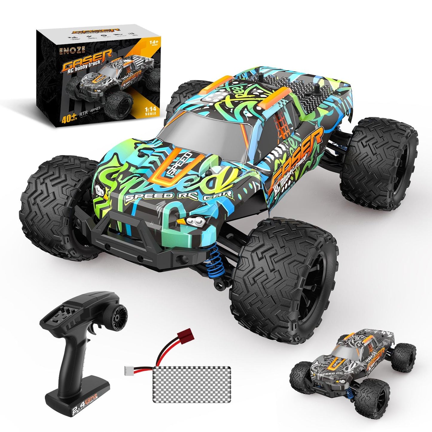 High Speed 4wd Rc Car - 1 14 Scale - Graffiti Blue