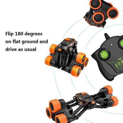 Telescopic Deformation Rc Stunt Car - Off-road Tumbling Climber - Black Green