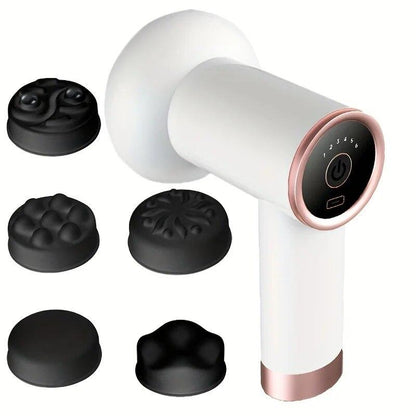 5-Head Handheld Massage Gun For Fat Pushing - White