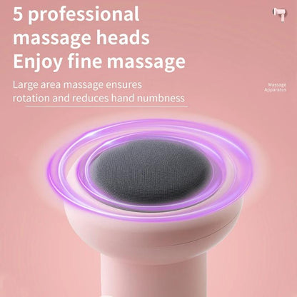 5-Head Handheld Massage Gun For Fat Pushing - White