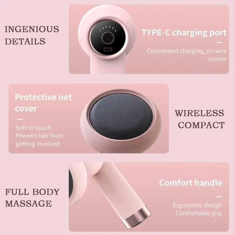 5-Head Handheld Massage Gun For Fat Pushing - White