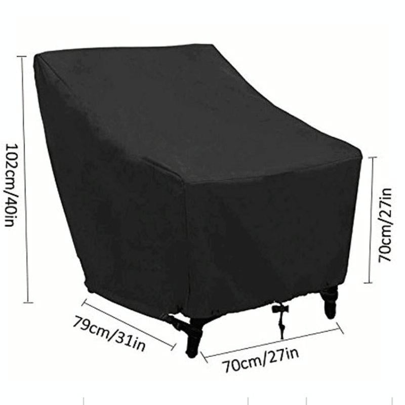 Waterproof Oxford Cloth Furniture Set Cover - Protects Outdoor Table and Chairs - 102x79x70cm - Black