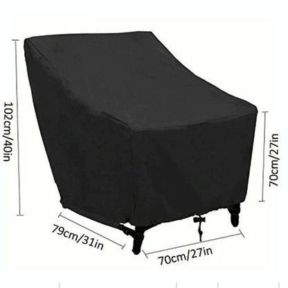 Waterproof Oxford Cloth Furniture Set Cover - Protects Outdoor Table and Chairs - 102x79x70cm - Black
