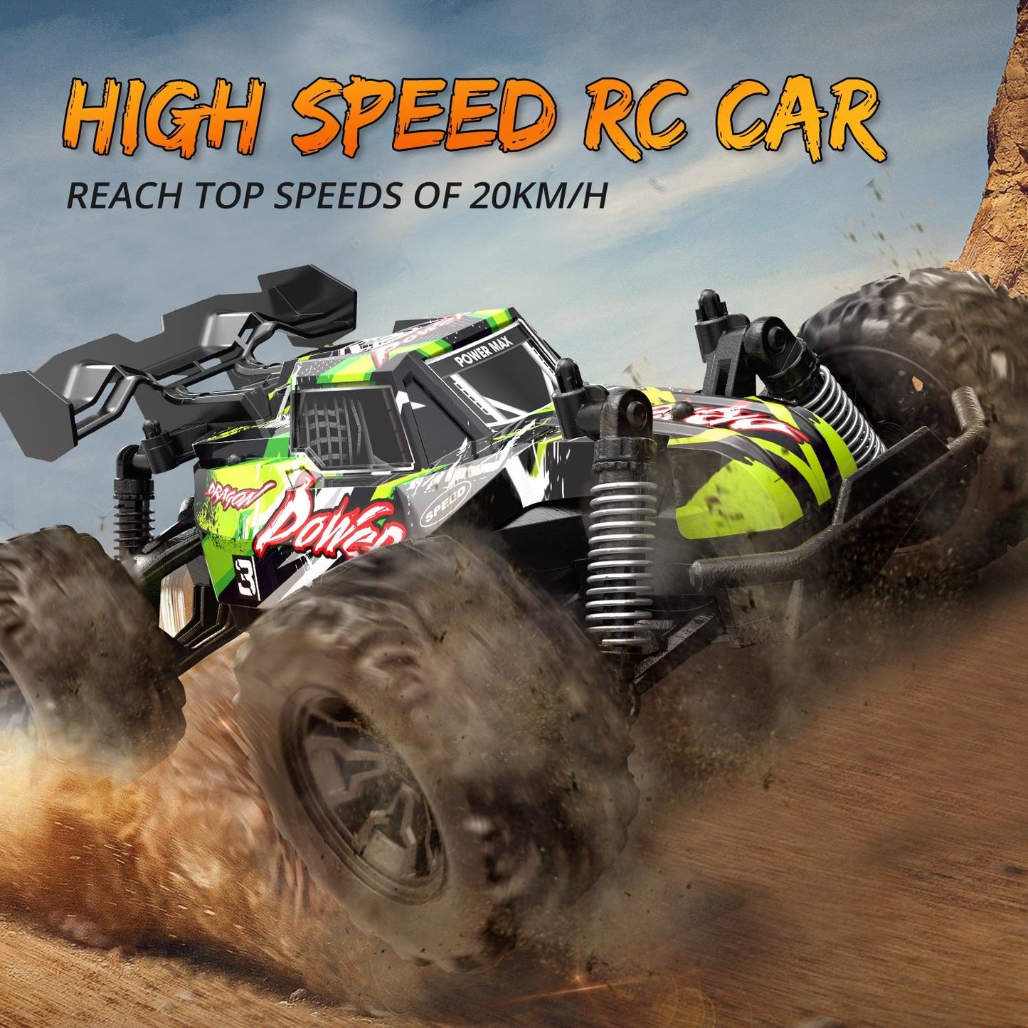 1 20 Full Scale 2.4g Rc Off-road Vehicle - Off-road Ready - Light Green