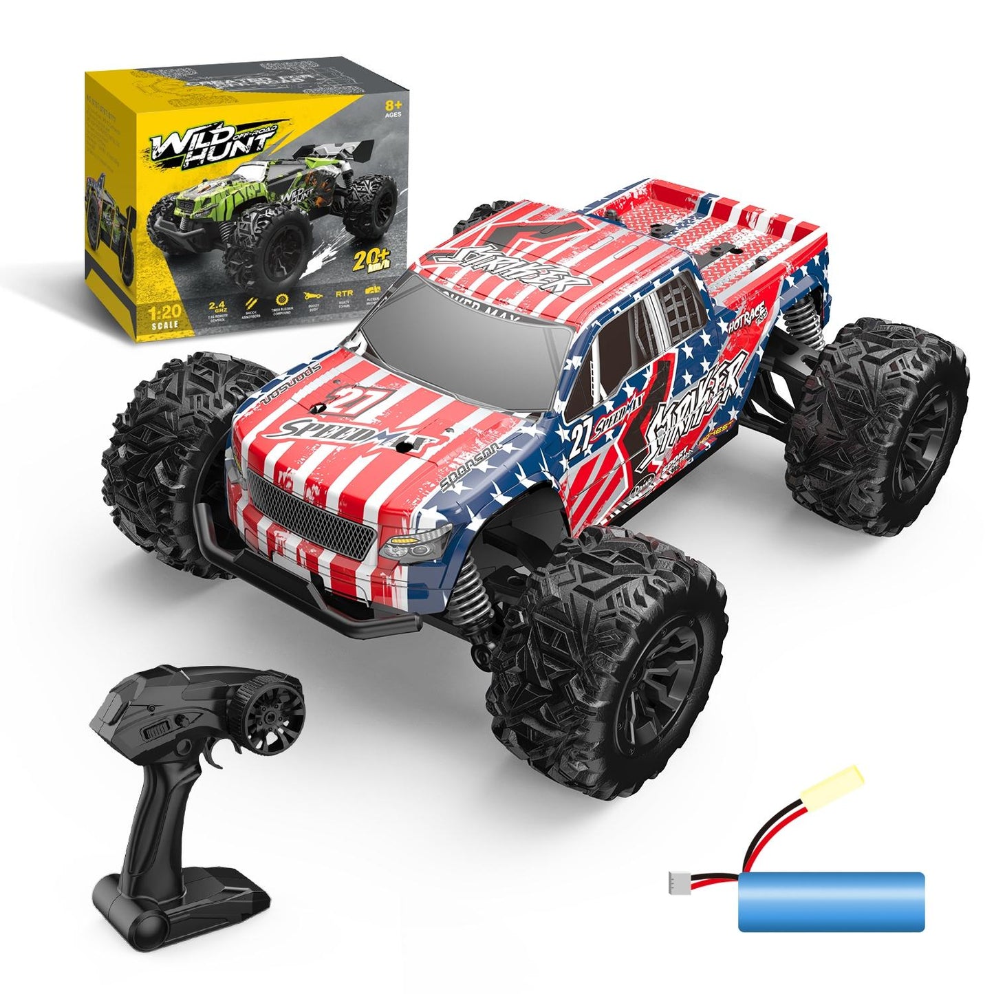 1 20 Full Scale 2.4g Rc Off-road Vehicle - Off-road Ready - Light Green