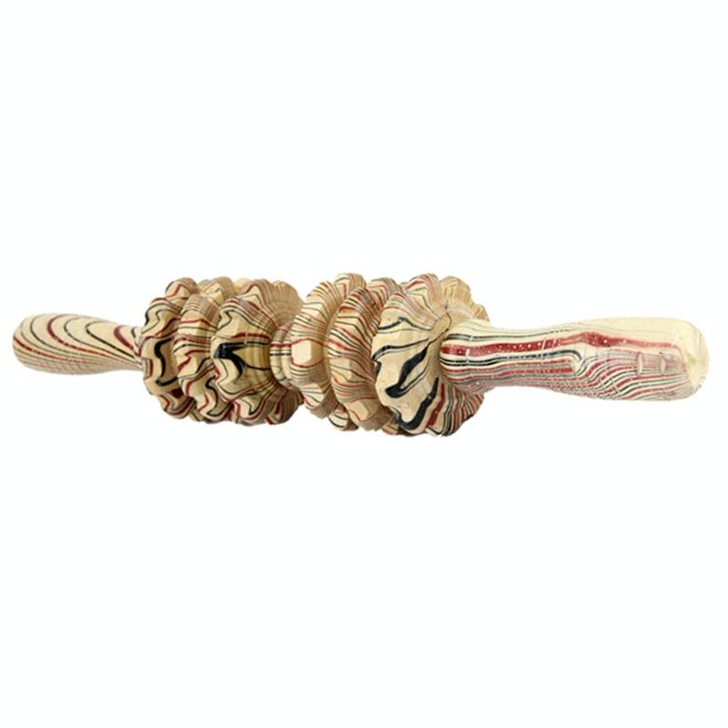 Wooden Abdominal & Leg Roller Massager - 358 Massage Wheel