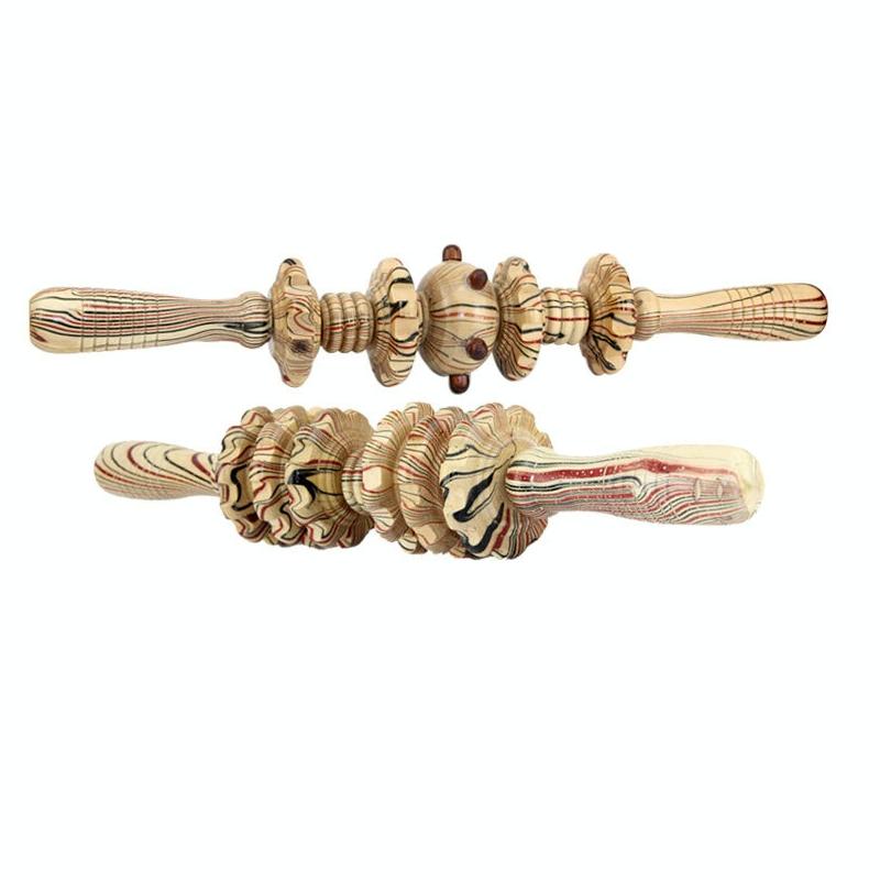 Wooden Abdominal & Leg Roller Massager - 358 Massage Wheel