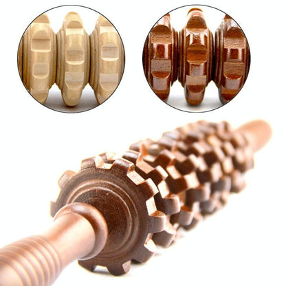 Wooden Abdominal & Leg Roller Massager - 368 Massage Wheel