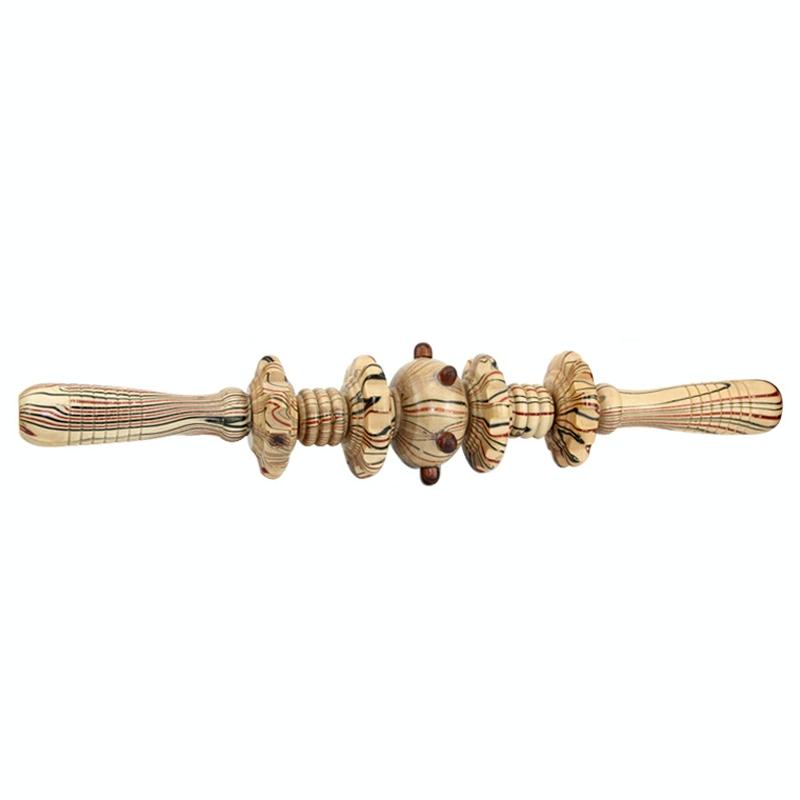 Wooden Abdominal & Leg Roller Massager - 368 Massage Wheel
