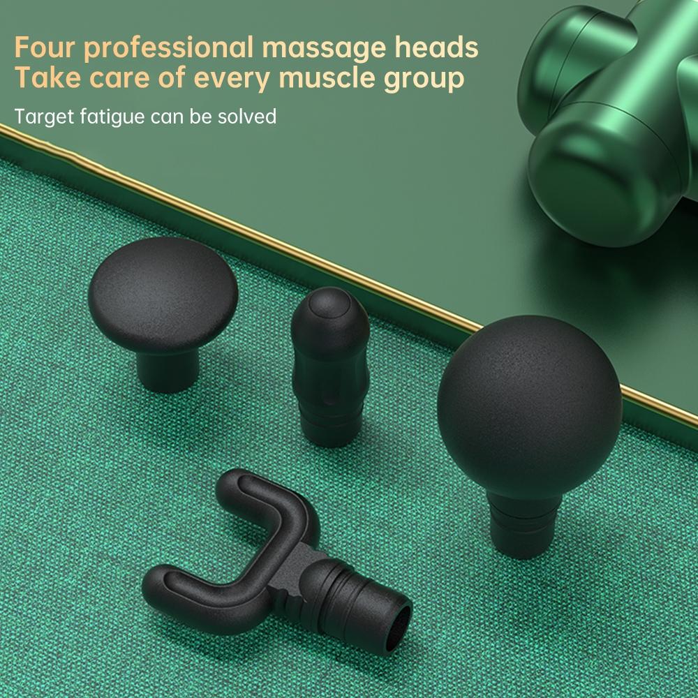 4-Head Portable Muscle Massage Gun For Sports - Red