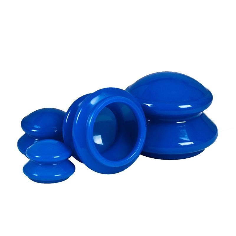 4-Piece Silicone Cupping Therapy Set For Body Massage - White