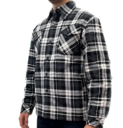 Mens QUILTED FLANNELETTE SHIRT 100% COTTON Flannel Jacket Padded Long Sleeve -...
