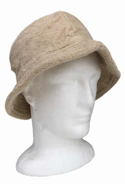 Stingy Brim Terry Towelling Bucket Hat Daggy Fishing Camping Lad Cap 100% COTTON - Beige - L/XL