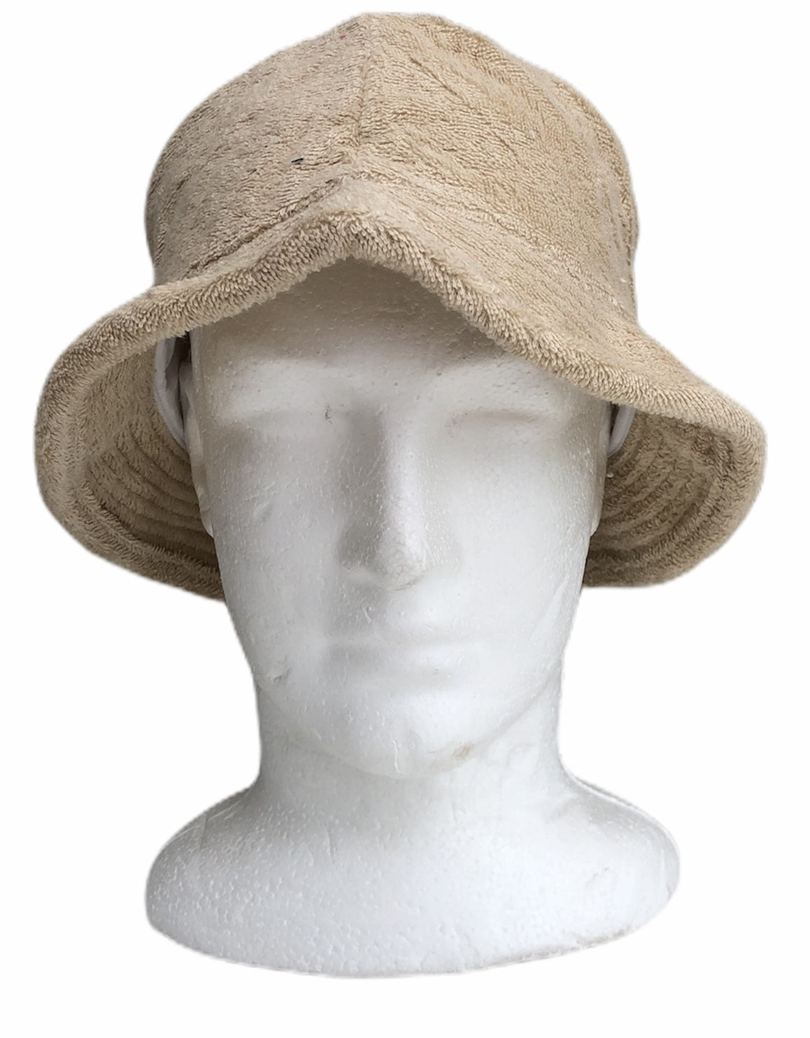 Stingy Brim Terry Towelling Bucket Hat Daggy Fishing Camping Lad Cap 100% COTTON - Beige - L/XL