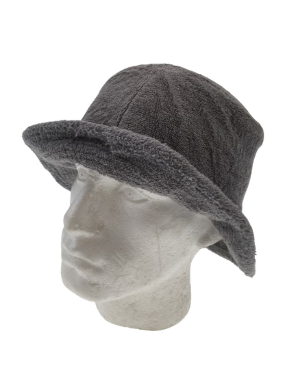 Stingy Brim Terry Towelling Bucket Hat Daggy Fishing Camping Lad Cap 100% COTTON - Grey - XXL