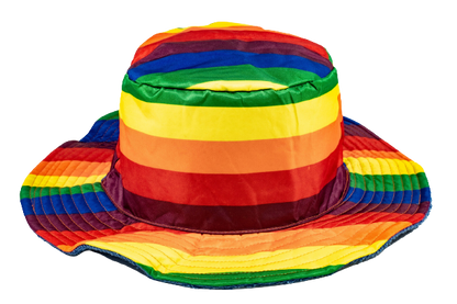 Stingy Brim Terry Towelling Bucket Hat Daggy Fishing Camping Lad Cap 100% COTTON - Rainbow/Blue - L/XL (58-59cm)