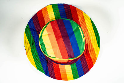 Stingy Brim Terry Towelling Bucket Hat Daggy Fishing Camping Lad Cap 100% COTTON - Rainbow/Blue - XXL (59-60cm)